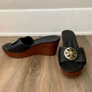 Tory Burch Black Leather Sandals Size 7M